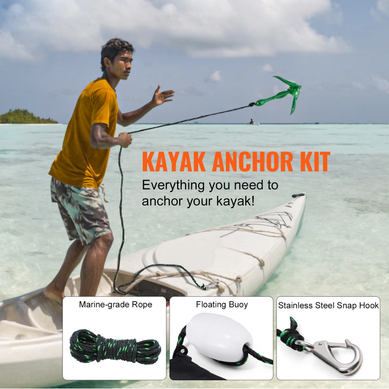 Kayak Anchor Kit 3.5 lb Paddle – обзор и цена Fishing Kayak Anchor