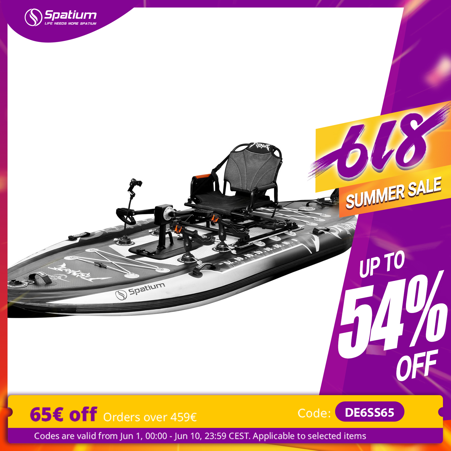 Spatium Pedal Kayak Inflatable – обзор и цена Fishing Kayak Pedal Drive
