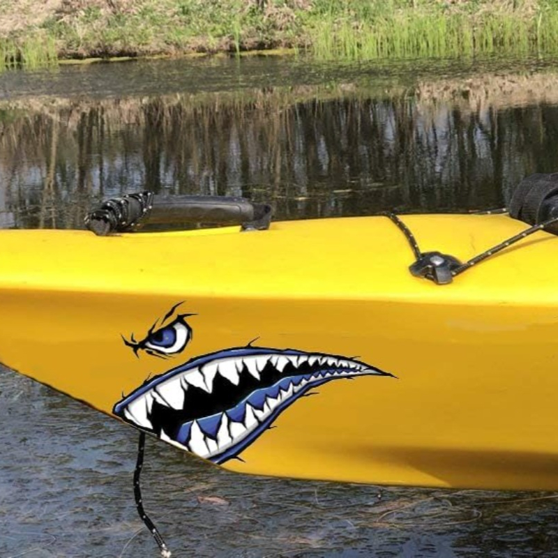 2PCS Shark Teeth Mouth Boat St – обзор и цена Fishing Kayak Sit On Top