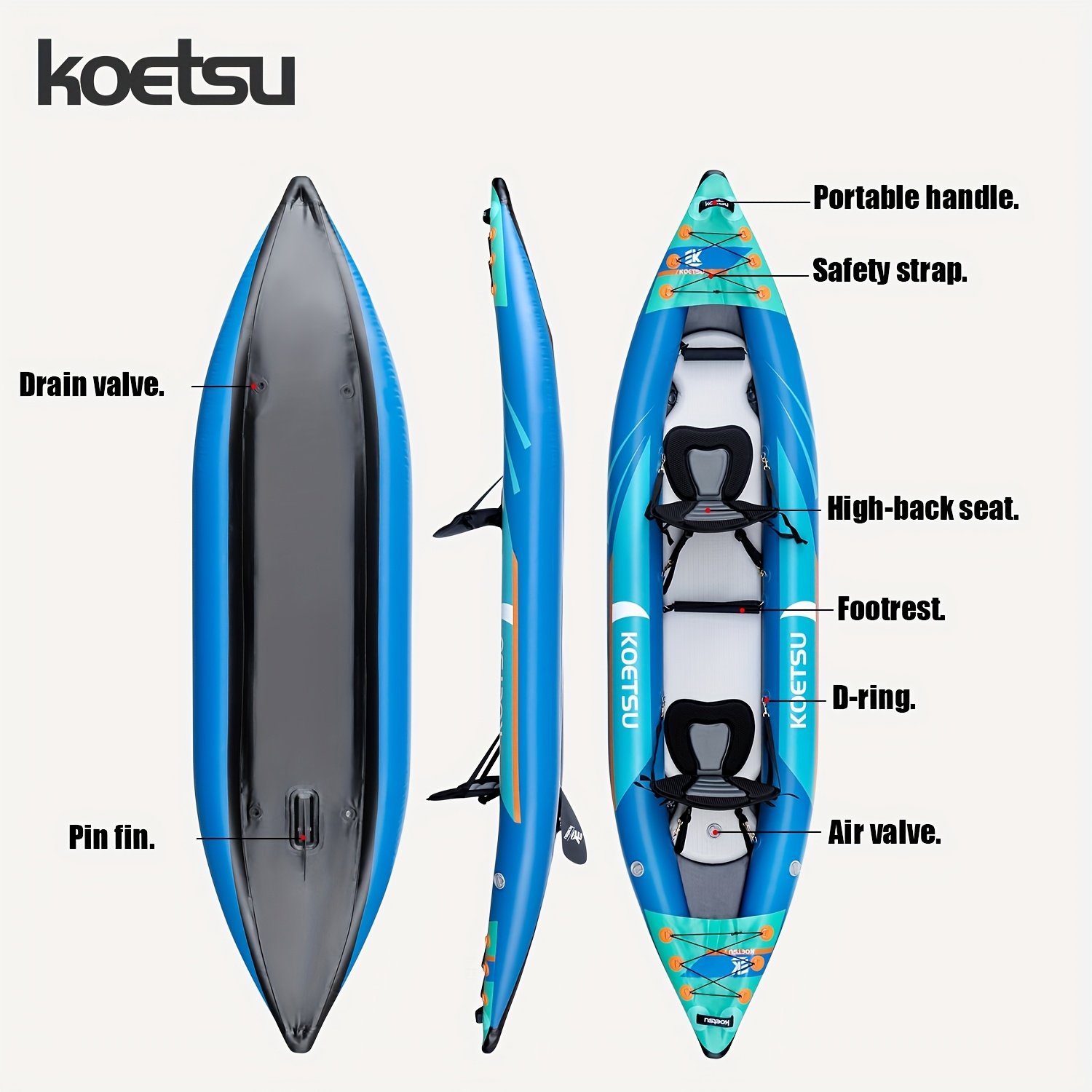 KOETSU P03 brushed inflatable  – обзор и цена Fishing Kayak Inflatable